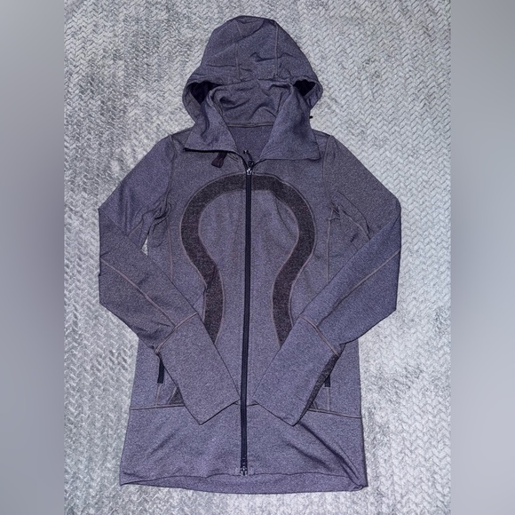 lululemon athletica Jackets & Blazers - Lululemon Womens Stride Zip Up Hoodie High Collar Heathered Purple Fitted Sz 6